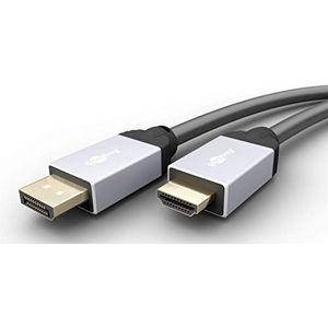 Goobay 71971 DisplayPort/HDMI-verbindingskabel met DisplayPort-stekker op HDMI-stekker, 5 m lang, zwart