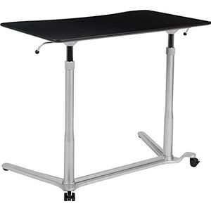 Flash Furniture Sit-Down, ergonomisch, computertafel, staand bureau, metaal, zwart, 37,375"" B x 20,5"" D x 29"" - 40,75"" H