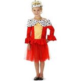 Folat 21838 - Queens jurk met bontkraag, maat S, rood