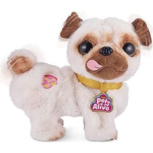 Pets Alive ZURU Poppy de Popo wiebelende mopshond, interactieve dansende pluche puppy