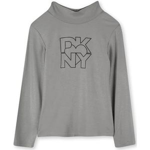 DKNY D62420 Polosweater voor meisjes, Zilver, 8 Jaren