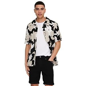 ONLY & SONS Heren vrijetijdshemd ONSTREV vrijetijdshemd, zwart, XS