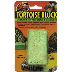 Zoomed Tortoise Calciumblok, groot calcium, knabbelblok, cactus-groentemi (1 x 142 g)