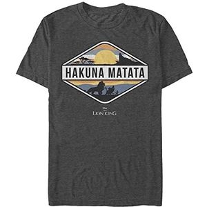Disney The Lion King - Hakuna Matata Emblem Unisex Crew neck T-Shirt Melange Black 2XL