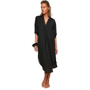 Trendyol Dames TIPP gedetailleerde strandjurk jurk, zwart, 34