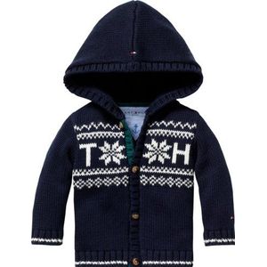 Tommy Hilfiger Baby - jongens trui Fairisle Babyboy Cardigan L/S / EZ57107251, Blauw (475 Core Navy)., 68 cm