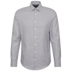 Seidensticker - Herenoverhemd - Donkerblauw - Katoen - Slim Fit