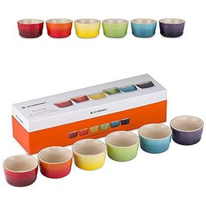 Le Creuset - Set van 6 Kleine Schaaltjes - Rainbow - Aardewerk - 100 ml