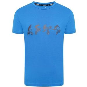 Dare2b Kids' DKT426 4PAC11 Go Beyond' Bedrukt Katoen Casual T-shirts/Polo's/Vests, Atheltic Blue, Maat 11-12