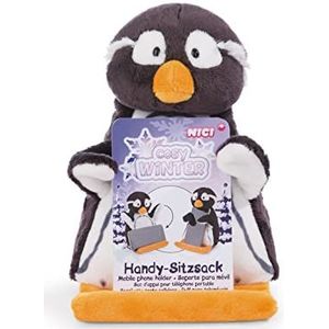 Zak voor mobiele telefoon pinguïn Stas 19x14x18 cm zwart-wit - Duurzame knuffel - pluchen pinguïn als houder voor een mobiele telefoon, een geweldig geschenkidee