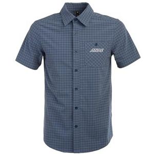 ANDE Arizona herenhemd met korte mouwen, ademend, voor trekking en outdoor, Blauw, L