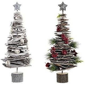 DKD Home Decor LED kerstboom, 22 x 22 x 52 cm, 2 stuks