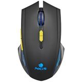 NGS GMX-200 - Draadloze Gamingmuis met LED-verlichting, 6 knoppen, Verstelbare Optische Sensor, Compatibel met PC & Laptops/PS/Xbox/Nintendo Switch/Tablets/Telefoons, Precisie & Controle, Zwart