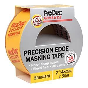 ProDec Advance 48 mm (2 inch) x 50 m Precisierand Multi Surface schilders afplakband voor haarscherpe lijnen zonder verflekkage voor binnenschilderwerk en decoratie, compatibel met alle verven