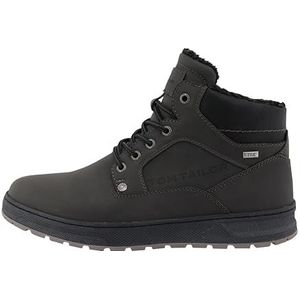 Unikleur - Donkergrijze High-Top Sneakers - Plateauhak - Vetersluiting - Ritssluiting