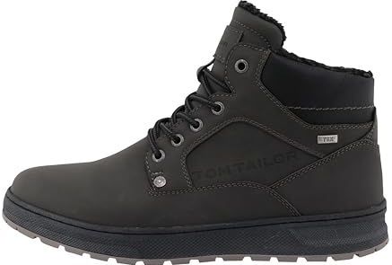 Unikleur - Donkergrijze High-Top Sneakers - Plateauhak - Vetersluiting - Ritssluiting