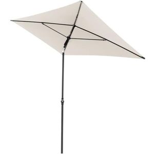 Doppler parasol Rethink 180x120cm in naturel I Rechthoekige parasol voor balkon & terras I Duurzame parasol I Balkonparasol met handmatige opening I Met hoes I Kantelbare tuinparasol