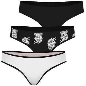 Athena meisjesslips, meisjes, van Athena Girl, modieus, katoen, ultrazacht, slip-vorm, meer afdekking, voor comfort, Öko-Tex-label, wit/tijger/zwart, 12 Jaren
