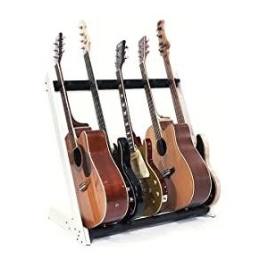 Ruach GR-2 aanpasbare 5-weg gitaar rack en houder voor gitaren en koffers - wit
