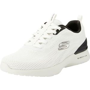 Skechers Heren Skech-AIR Dynamight Paterno Sneakers, natuurlijke gebreid/synthetisch/zwarte trim, 5.5 UK, Natuurlijke gebreide synthetische zwarte rand, 39 EU