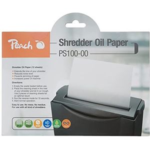 Peach PS100-00 Papiervernietiger Service Kit | 12 oliepapier | Papiervernietiger onderhoud | voor hoge snijprestaties | eenvoudige bediening