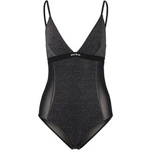 HUGO Bodysuit voor dames Lurex Body, zwart 1, XS