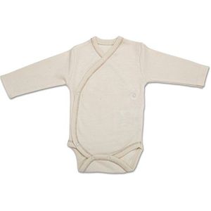 The Dida World Narinan Kimono Body van biologisch katoen met lange mouwen, maat 0 maanden, beige