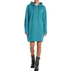 Replay Oversized sweatshirt-jurk met capuchon voor dames, 181 Peacock., XS