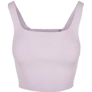 Urban Classics Dames Top Dames Cropped Knit Top, Dames gebreid bovendeel, buikvrij, verkrijgbaar in 4 kleuren, maten XS - 5XL, lila (lilac), XL