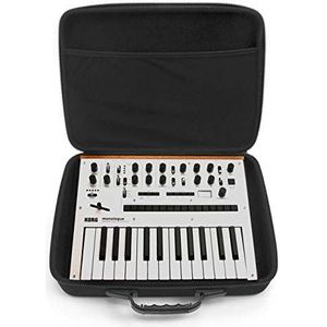 Analoge koffers PULSE Case voor Korg Monologue of soortgelijke synthesizers (draagtas gemaakt van duurzaam gegoten EVA/nylon, met stevige rubberen draaggreep), Zwart
