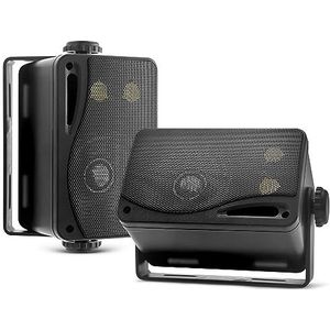 Pyle Marine Luidsprekers - Waterdichte 3 weg Speakers - Weerbestendige Luidsprekers - 200 Watt - Voor Gebruik in Huis, Boot, Zwembad, Patio, Binnen en Buiten - Zwart