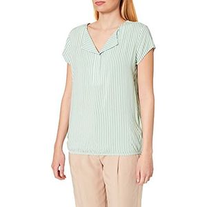 TOM TAILOR Dames Blouse met allover-print 1024062, 26041 - Green White Vertical Stripe, 36