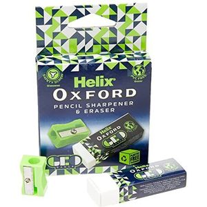 Helix Oxford Geo Eraser en Puntenslijper - Groen (100202)