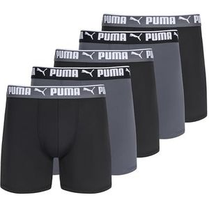 PUMA Performance Boxershorts voor heren, 5 stuks, Zwart/Grijs, S