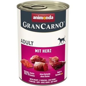 animonda GranCarno Volwassen hondenvoer, natvoer voor honden volwassen met hart, 6 x 400 g