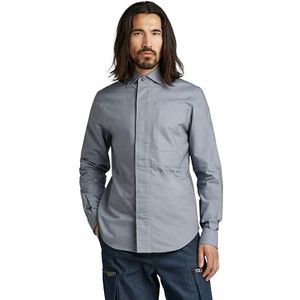 G-STAR RAW Heren Secret Utility Regular Shirt Shirt, Multicolor (Lt Cloud/Steel Grey Oxford C895-d494), L