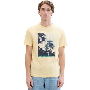 TOM TAILOR Heren T-shirt, 34585, lichtgeel, XXL
