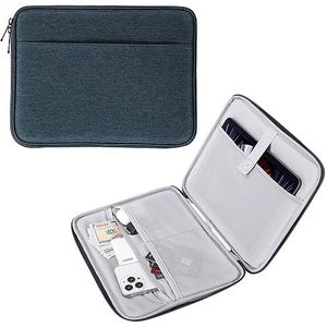 MoKo Tablethoes 9-11 inch, compatibel met iPad Pro 11 M2 2022-2018, iPad 10e 10.9 2022, iPad 9e 8e 7e generatie 10.2, Galaxy Tab S9 11, Tab S8/A8/A7 2022, tas met meerdere sleuven, indigo
