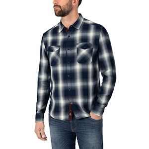 Timezone Flanel overhemd voor heren, Indigo Blue Check, S