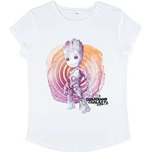 Marvel GOTG 2 - Groot Watercolor Women's Rolled-sleeve White L
