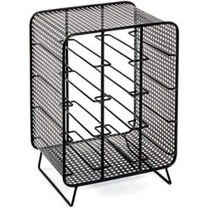 HAKU Möbel Flessenrek zwart, metaal - Maat: B 30 cm x H 46 cm x D 24 cm, Stijl: Art Deco