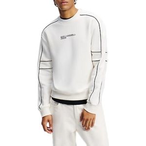 Karl Lagerfeld Jeans, Heren, Regular Piping Sweat, Regular Fit, Wit, XS
