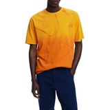 Desigual - Shirt - Oranje - Halve Mouw - Losse Pasvorm