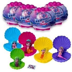 #sbabam Mermaid Shell Surprise, speelgoed voor kinderen, krantenkiosk, zeemeerminnenspeelgoed, kleine rubberen poppen, 4 stuks, cadeau-ideeën voor kinderen, vanaf 3 jaar