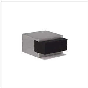 EVI Herrajes Deurstopper zelfklevend mini | 20 x 14 mm | zwart rubber van natuurlijke siliconen | vierkant | roestvrij staal | sterke hechting | 100% functioneel | Mod. 197/20 x 14-AM