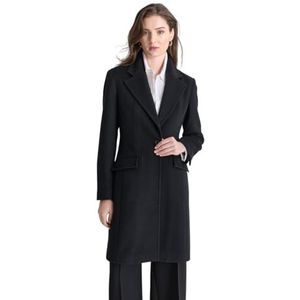 DKNY Dames Buttondown wollen jas, zwart, X-Large, zwart, XL