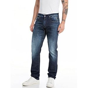 Replay Heren Jeans Grover Straight-Fit met stretch, donkerblauw 007-2, 29W x 30L