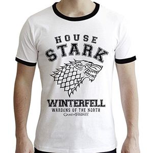 ABYstyle Game of Thrones House Stark T-shirt voor heren, wit (L)