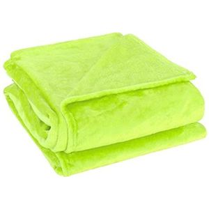 Sourcing Map Dekbed, bankdeken, flanellen fleecedeken, zacht en licht, 150 x 200 cm, geel/groen