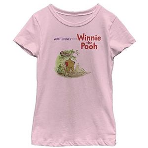 Disney Winnie The Pooh Vintage Girl's Solid Crew Tee, Light Pink, XS, Rosa, XS